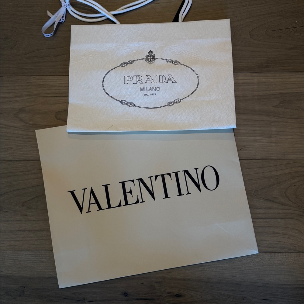 Prada and Valentino Shopping Bags